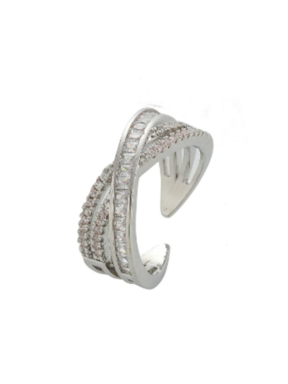 ✨ Criss-Cross Rhinestone Cuff Ring — Gold & Silver Available ✨